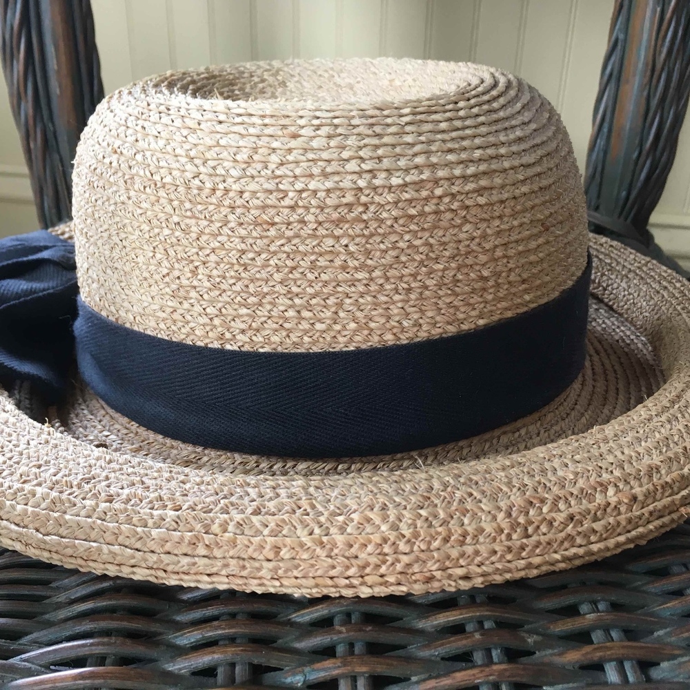 Kaminski Rolled Brim Raffia Hat
